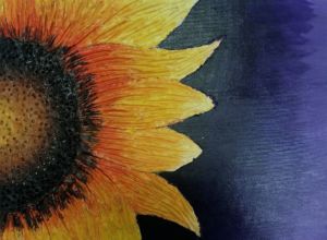 Emily Sau - Sunflower, Clay and acrylic paint.