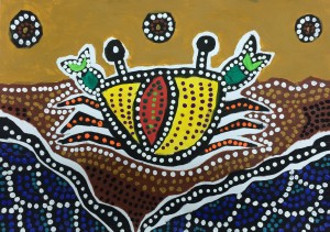 Tara - Aboriginal painting, Acrylic paint and poster paint.
