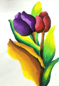 Tara - Flowers, Poster paint.