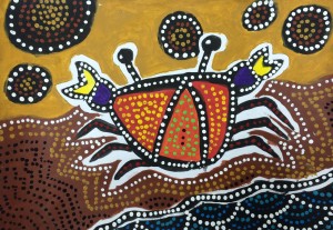 Kuah Zoe - Aboriginal painting, Acrylic paint and poster paint.