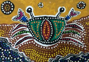 Yi Qing - Aboriginal painting, Acrylic and poster paint.